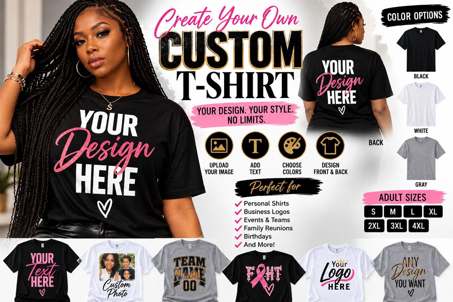 Create your own custom T-shirt promotional mockup