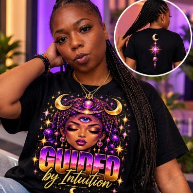 Guided by Intuition design reference; image shows a T-shirt